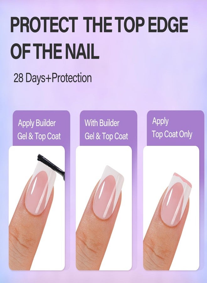 Vansiho Pink Deep French Gel Nails Kit - Short Square French Tip Press on Nails Kit, Nail Gel and Nail Lamp for Gift and Nail Art DIY - Image 4